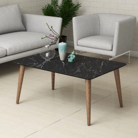 TABLE BASSE EFFET MARBRE ET PIEDS BLENZ - NOVIO