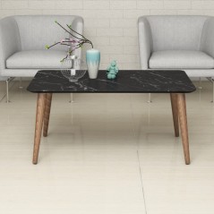 TABLE BASSE EFFET MARBRE ET PIEDS BLENZ - NOVIO
