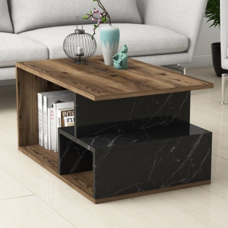 TABLE BASSE EFFET MARBRE EN HIGH GLOSS - ROZAR