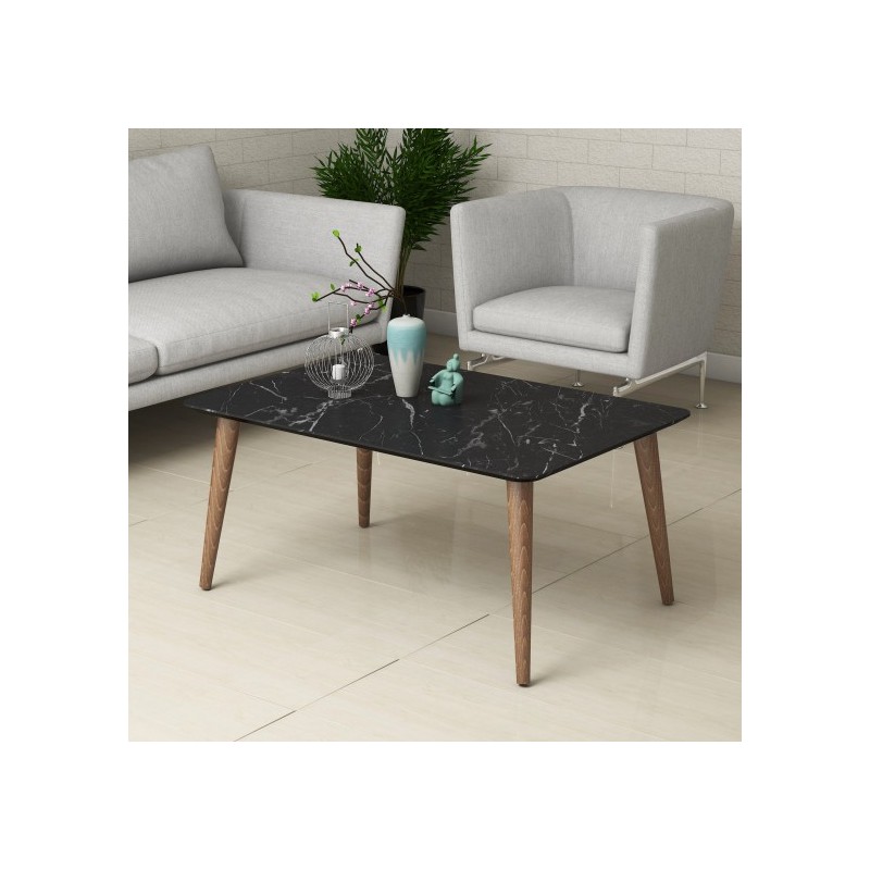 Table Basse Novio en High Gloss Effet Marbre