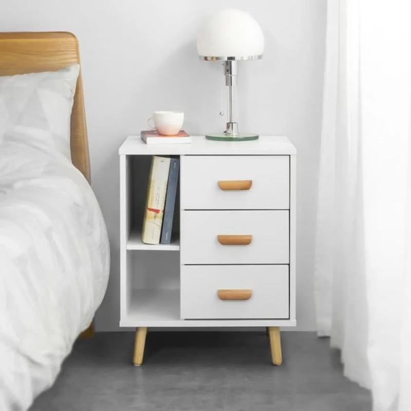 Table de Nuit Tika en MDF Stratifié : Alliez Praticité et Élégance dans Votre Chambre !