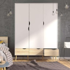 Armoire à 3 portes Monaliza : en Panneaux de Particules de Qualité