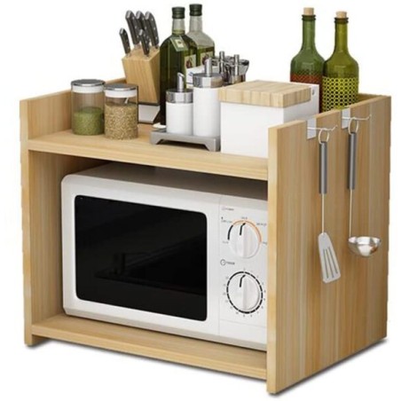 Étagère de Cuisine Élégante – Rangement pour Micro-Ondes, Épices et Ustensiles