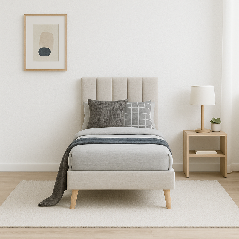 Lit Fontana avec pieds scandinave