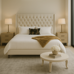 Prestige: Lit Capitonné à Oreillette : Style Chesterfield pour une Ambiance Prestigieuse