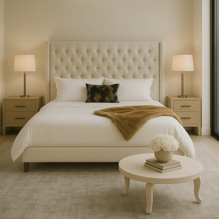 Prestige: Lit Capitonné à Oreillette : Style Chesterfield pour une Ambiance Prestigieuse