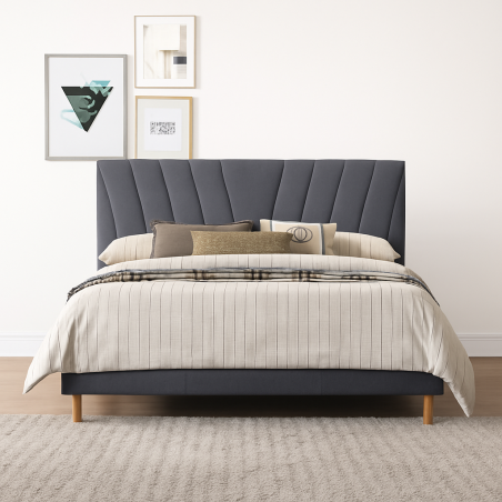 Lit Milodia: Élégance et Confort avec Revêtement Matelassé en Tissu