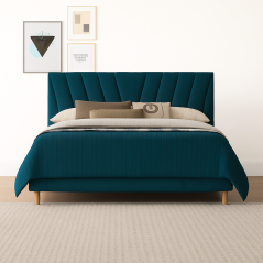 Lit Milodia: Élégance et Confort avec Revêtement Matelassé en Tissu