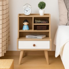 Table de Nuit Natali : Élégance et Fonctionnalité en MDF Stratifié