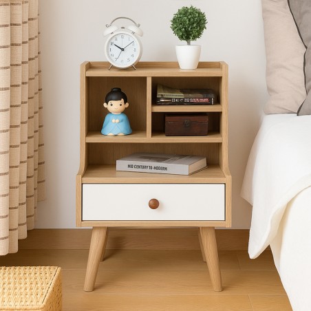Table de Nuit Natali : Élégance et Fonctionnalité en MDF Stratifié