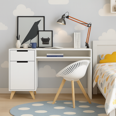 Leira - Bureau avec tiroir et placard