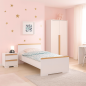 Ensemble chambre enfant Lit - Table de chevet - Armoire En panneau de particule LONDON