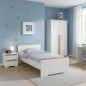 Ensemble chambre enfant Lit - Table de chevet - Armoire En panneau de particule LONDON