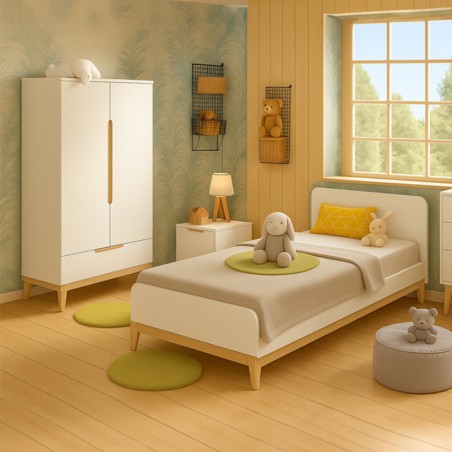 Chambre Hamtoro : Élégance et Fonctionnalité avec Socle en Bois de Hêtre (Blenz)