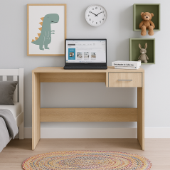 Bureau Monaco avec tiroir pour Enfant - H: 75 cm, L: 90 cm, P: 45 cm