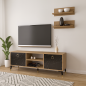 Meuble TV avec étagères à motifs en marbre RAVIO
