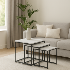 Lot de 3 Tables Gigognes Inspirées de l'Industriel Joga