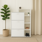 Porte-Chaussures Modera Avec Façade En High Gloss Et 3 Portes Battantes, Compartiments Inclus