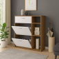 Windy: Porte-Chaussures avec Tiroir, Compartiments et Façade High Gloss