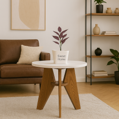 Lama Table d'appoint ronde style scandinave – Élégance minimaliste et fonctionnelle