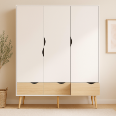 Armoire à 3 portes Monaliza : en Panneaux de Particules de Qualité
