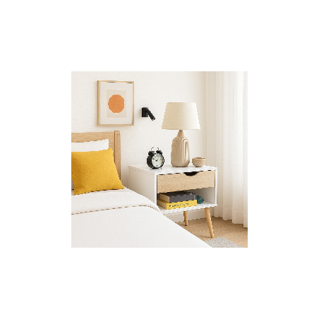 Monaliza : Table de Nuit en Panneau de Particule, Style et Praticité !