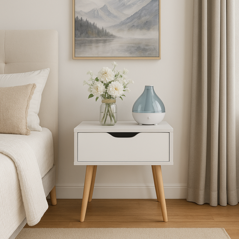 Table de Nuit Jocande en MDF Stratifié : L'Élégance Scandinave à Votre Chevet