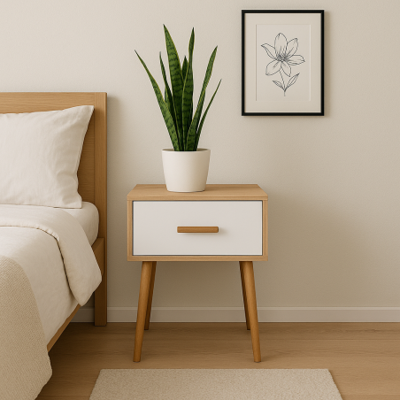 Élégante table de nuit Milano en MDF stratifié : Alliez Style et Fonctionnalité!