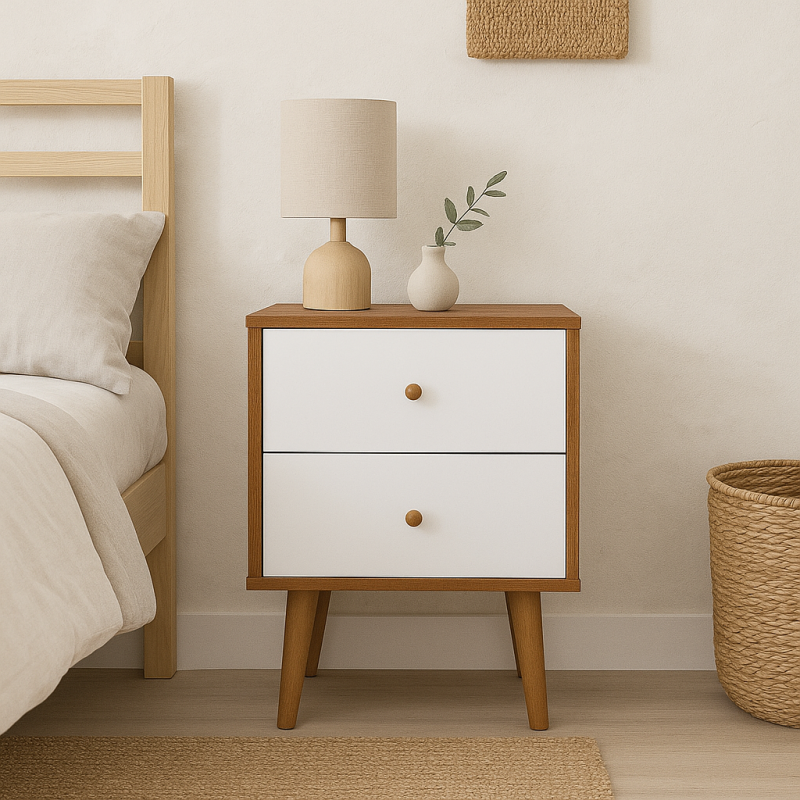 Table de Nuit Vladon en MDF Stratifié : Style et Praticité Réunis Table de Nuit Vladon en MDF Stratifié : Style et Praticité Réunis