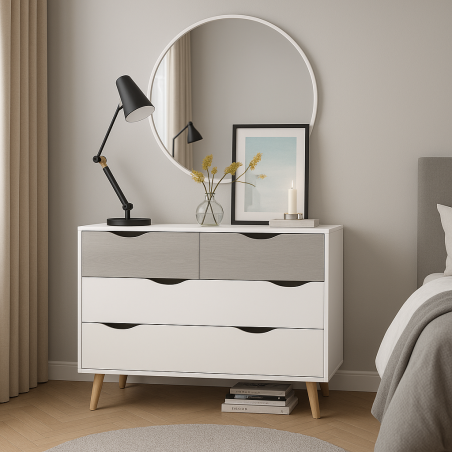 Monaliza : Commode Style Scandinave en Panneau de Particules, Élégance et Fonctionnalité