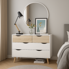 Monaliza : Commode Style Scandinave en Panneau de Particules, Élégance et Fonctionnalité