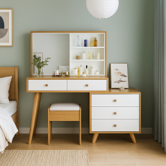 Ensemble Élégance: Commode Naily et Chaise Matelassée - Rangement Sophistiqué et Confortable