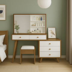 Ensemble Élégance: Commode Naily et Chaise Matelassée - Rangement Sophistiqué et Confortable