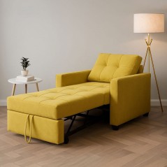 Fauteuil Convertible “Cosyflex” – 1 Place Premium - Jaune moutarde