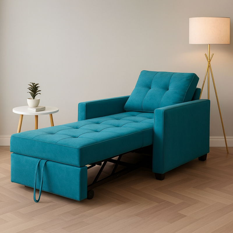 Fauteuil Convertible “Cosyflex” – 1 Place Premium - Bleu turquoise