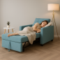 Fauteuil Convertible “Cosyflex” – 1 Place Premium - Bleu pastel