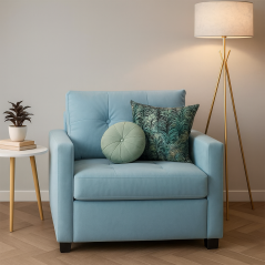 Fauteuil Convertible “Cosyflex” – 1 Place Premium - Bleu pastel