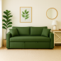 Canapé-Lit Élégant “Nora” – Ouverture Rapide Vert-Olive