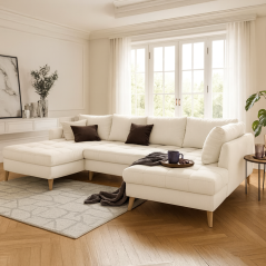 Canapé d'angle panoramique en U 9 Places Léandro