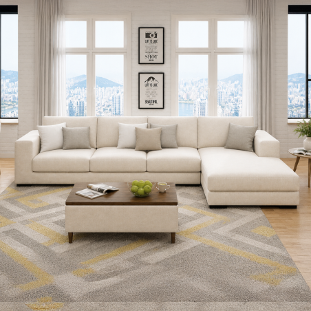 Canapé d'angle 280x160CM Cielo avec Table Basse