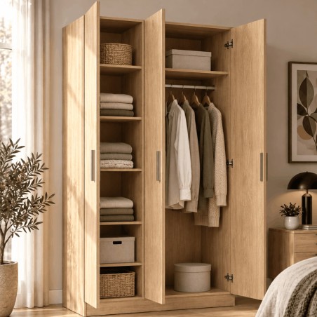 Armoire OSLO 120 cm – 3 Portes Battantes | Plusieurs Coloris au Choix