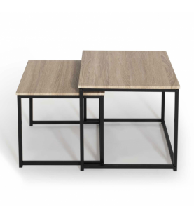 Lot de 2 tables gigognes carrées, Joga