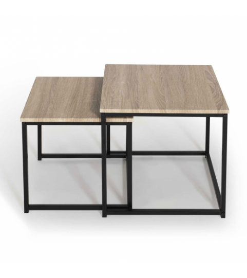 Lot de 2 tables gigognes carrées, Joga