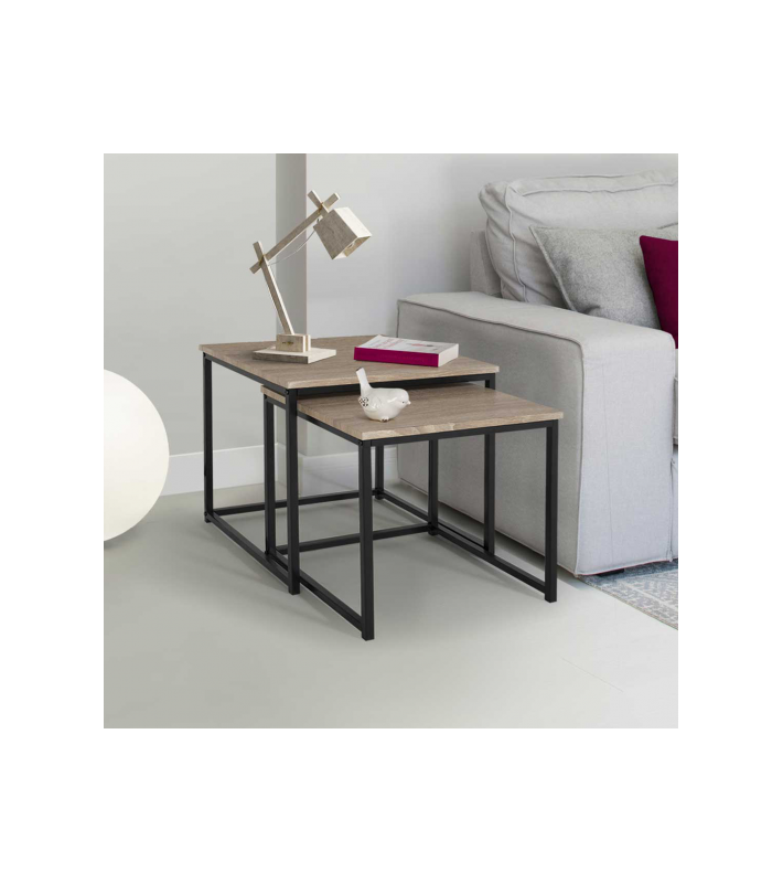 Lot de 2 tables gigognes carrées, Joga