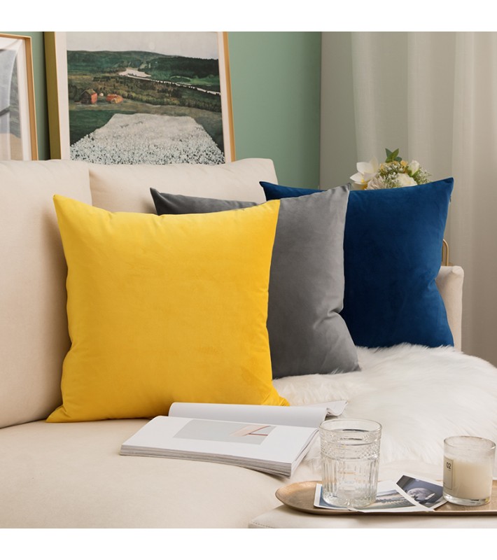 Coussin Motif uni - Gris 45x45cm - en Velours Doux - décoratif Salon Canapé Coussin Motif uni - Gris 45x45cm - en Velours Doux - décoratif Salon Canapé
